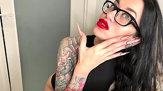 Long Nails and Fishnets Gloves, Sucking Fingers, Red Lips and Long Hair