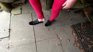 Rough Labia Pulling - Bouncy Tits Slapped in Public BDSM