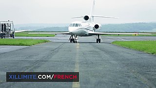 Sexy Slim Blonde French Escort Girls Let a Rich Perv Fuck Them In All Holes On Board a private jet