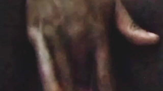 Orgasm cum of black mama cougar, she enjoyed video call fuck