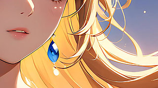 Golden Breeze: a Beautiful Young Woman in a Dreamy Glow