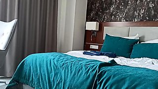 Petite Chick Teases in Black Stockings and Thong