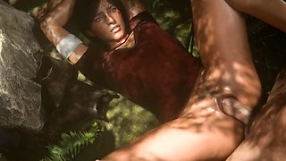 Uncharted Porn - Elena and Chloe get into some sexy fun with a merc