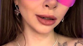 Adrianna Savu milks with her gigantic boobies and thumbs -