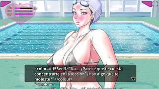 Married Woman Fucking in the Pool While Her Husband Works - Workouts with Aya