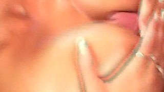 Oiled Fuck Lesson with Busty Stepsis