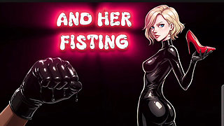 Peehole play and fisting with double hand with the balls pulled