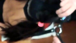 MILF Nylon Fetish, Wearing Heels, Pantyhose and a Nylon Hood, I'm Bound on My Knees, Throated and Creampied