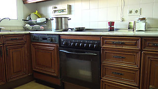 CFNM - Horny MILF Swallows His Cum After Masturbating