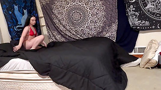 Watch me Kenziwild a goth tattooed whore showcasing my undies as I make the bed