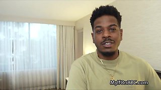 Surprise BIG BLACK PENIS foursome with arousing blond hair babes at a hotel room