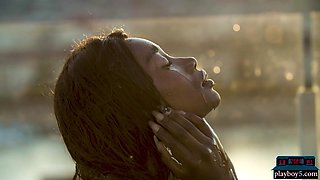 Ebony beauty from Cameroon gets naked