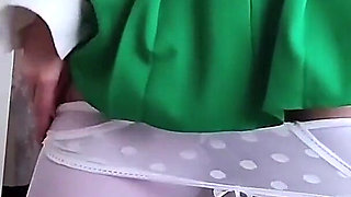 18y.o. College Girl in Pantyhose Cums Fingering Her Asshole While No One Is Home