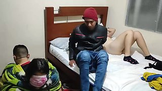 We enter a house and I fuck the owner's wife while he is tied up I enjoy with his wife in front of him - he's a cuckold because I put my cock deep inside him