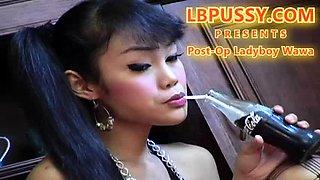 PostOp Ladyboy Wawa Drinks Her Soda So Sexy