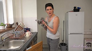 Auntjudys - Your Cute MILF Wife Scarlet Sucks Your Cock in the Kitchen (pov)