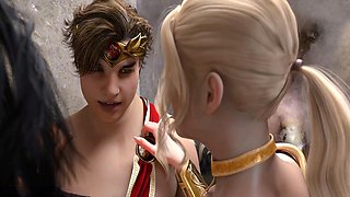 Anna's steamy threeway action in the stall with MissKitty2K