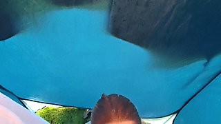 Fucking in the public shower, with stranger in the middle of the forest with hot nymphomaniac girlfriend