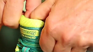 Sneaker Tease in Sheer Nylons