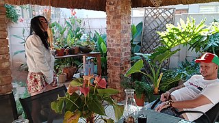 Masturbating with My Neighbours Wife Outdoor on the Patio
