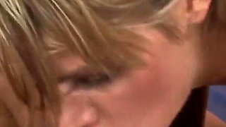 Tattooed European teen Sabina fucks and sucks cock and makes him cum