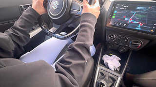 My Lover Plays with His Feet on the Pedals of His Car