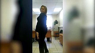 Hot MILF Oxana Shows Off Her Big Ass in Naughty Office Selfies