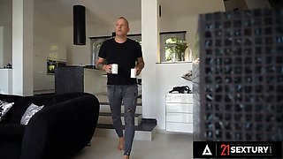 Twenty-one sextury - feet-lover creams on Geisha Kyd's feet after banging her perfect pussy!