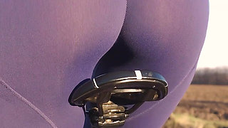 Hot Milf In Yoga Pants Riding A Bicycle And Teasing Her Big Ass