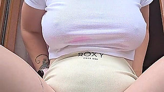 First Small French Squirt on a Balcony in the Mountains