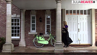 Blonde bends over as pussy gets drilled by a monster cock