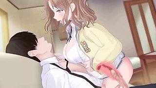 Animated schoolgirl rides cock in uncensored hentai
