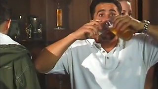 Brunette babe in an extreme gangbang with 6 men