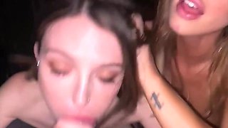 Two Baddies share long dick