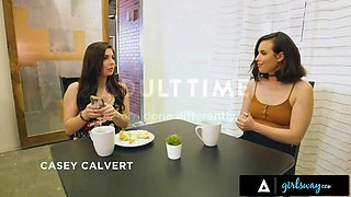 GIRLSWAY She Got Sandwich-Fucked With Casey Calvert And Keira Croft s strapons: Porn