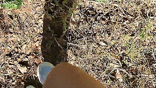 Latina Naked Outdoors Fucks Stranger with Cock Sleeve Forest