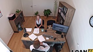 Blonde woman Andrea fucks with Stanley Johnson at the fake casting in the office