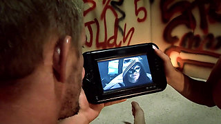 Kelly Wells is getting fucked while sampling cock from multiple glory holes