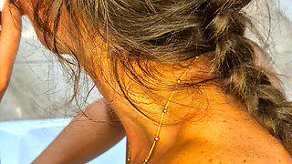 Fun in the Bathroom Fingering with Whipped Cream Deepthroat