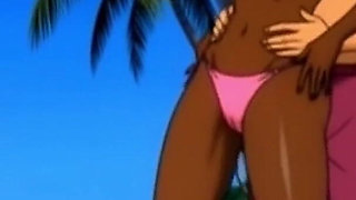 Ebony Girl Sex on the Beach. African Girl. Cartoon. the Sexiest Girls on the Planet