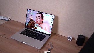 A shy nerd comes to help slutty lady to install computer program , but the lady has another plan ,she wants to install her pussy on a his solid cock.