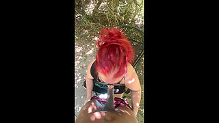Outdoor Blowjob Liz Heat Sucking Bull Outdoors