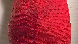 Teen Stepsis Taking A Shower In Socks And Lingerie