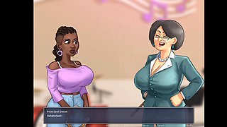 Summer saga bathroom fun with big boobed college girls