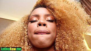 Curly hair black hispanic babe loves assfuck
