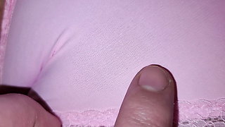 Spitting and Rubbing Sweet Pink Panties and Pussy