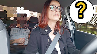 Naughty app driver catches passenger masturbating from behind!