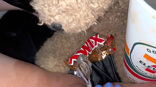 CAPPUCCINO COFFEE&TWIX CHOCOLATE IN MY 18 YO VIRGIN PINK TIGHT PUSSY- KINKY FOOD FETISH LONG PORN-GIRL MASTURBATE&MOAN- SAUDI AM