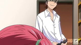 Busty Redhead Schoolgirl Fucked Hard in Class - Uncensored Hentai Creampie
