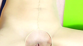 Fisting Skinny MILF and Huge Cucumber Insert Real Homemade Squirting Bodystocking